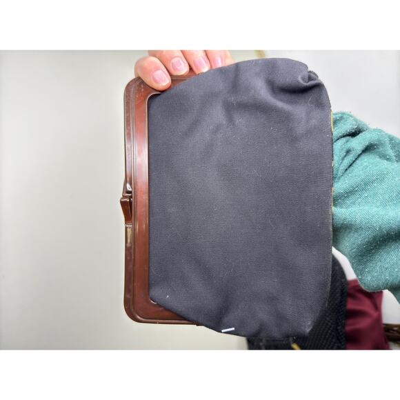 1980s Petit Point Berta Floral Style Tapestry Clutch - Picture 6 of 10